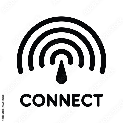 Wi- Fi Signal Icon with Connect Text Wi-Fi wireless