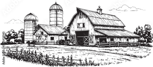 Country Life: Vintage Farmhouse Landscape