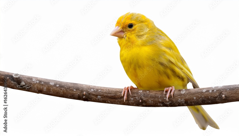 Obraz premium a canary sitting on twig isolated