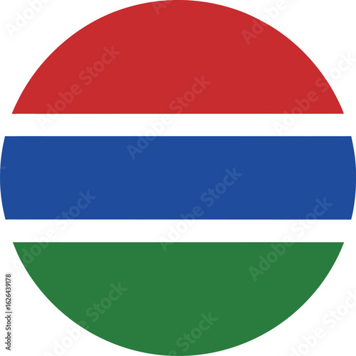 Free Download gambia circular flag icon vector with red blue and green stripes - GFXLoad