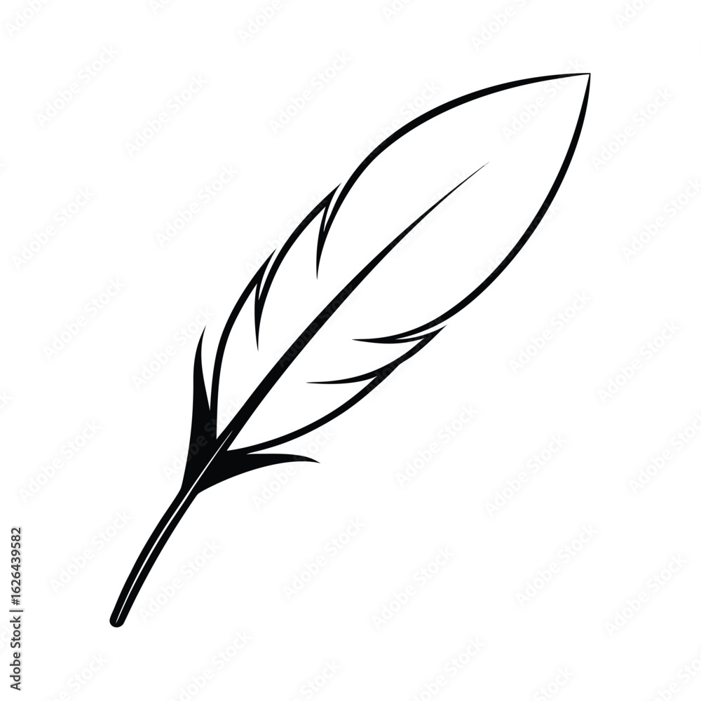Obraz premium feather clipart line art