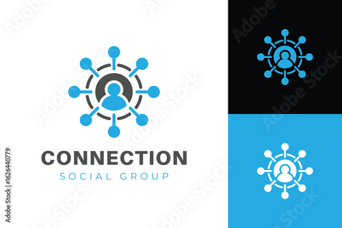 Connection Network Logo Icon Design for Social Media, Community Platforms, online communities.