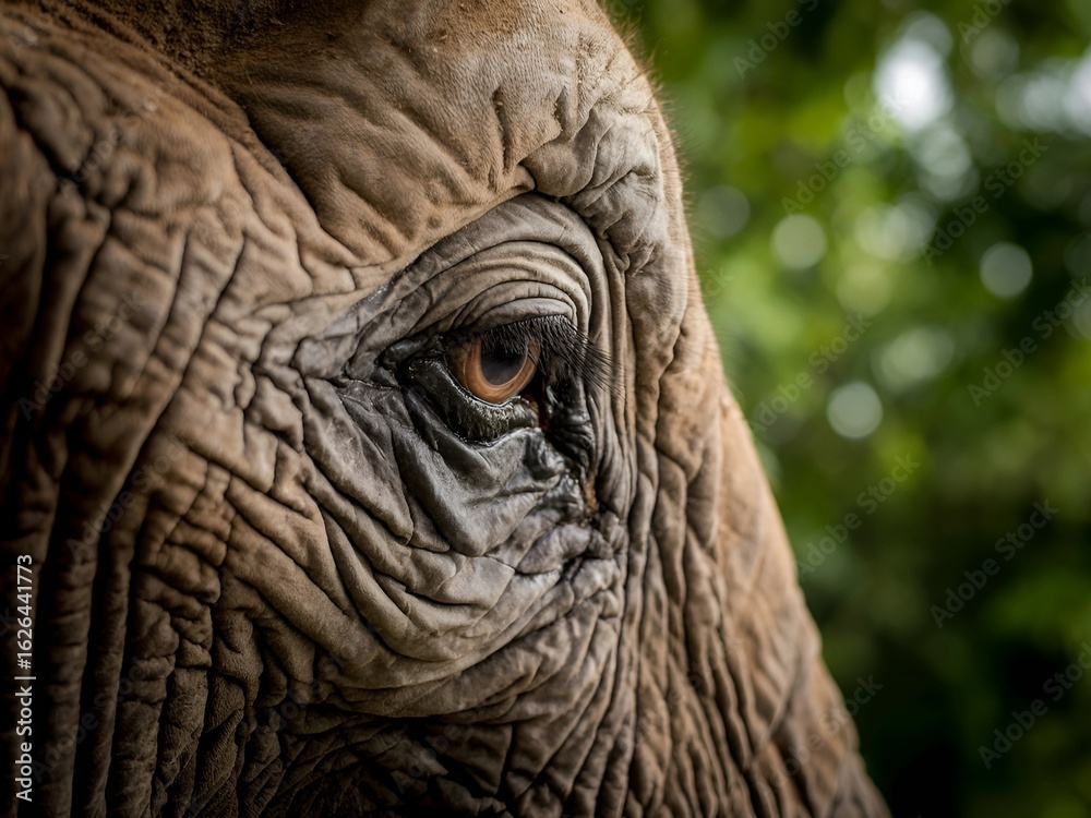 Fototapeta premium Closeup shot photograph of elephant eye, elephant, animal body part, animal eye, animal wildlife, horizontal, one animal, indian elephant, animal themes, animal, close-up, 