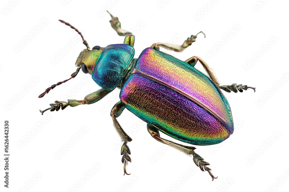 Fototapeta premium Close-up of iridescent beetle, vibrant colors