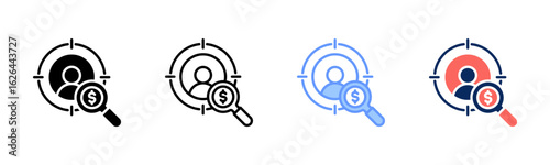 Buyer Persona icon sheet multiple style collection