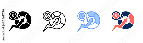 Market Penetration icon sheet multiple style collection