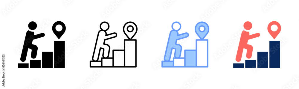 Obraz premium Market Positioning icon sheet multiple style collection