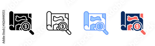 Geographic icon sheet multiple style collection