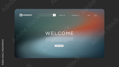 Elegant welcome screen for modern business website with soft gradient background and clean design