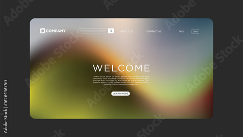 Modern website design with vibrant gradient background welcomes site visitors elegantly