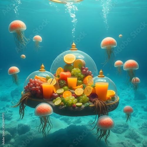 orange and blue water