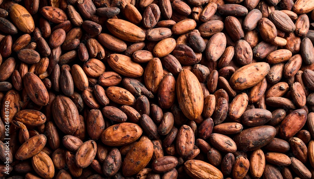Naklejka premium Close-up of many cacao beans