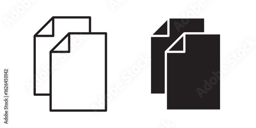 Copy icon , duplicate symbol. Simple, flat design for web or mobile app . Vector illustration with stroke and fill on a white background.