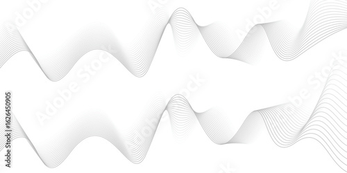Elegant Abstract Wave Line Art on White Background Smooth Curves and Soft Gradients for Minimalist Digital Design