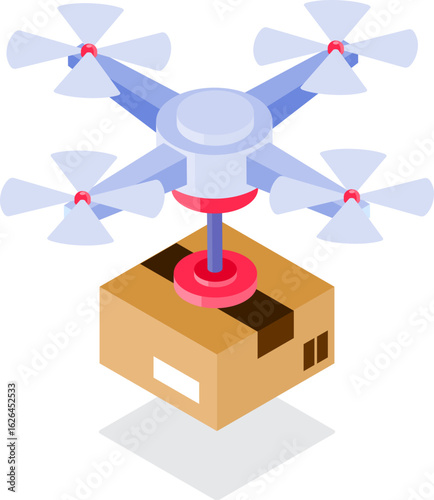 Isometric Delivery Service Icons – Parcel Shipping, Tracking, and Logistics Vector Illustration Set
