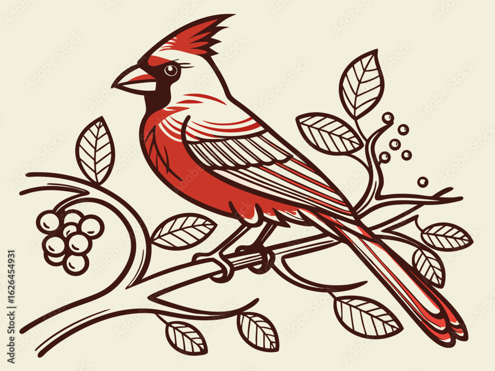 Obraz premium Cardinal Bird Logo Design Red Cardinal Logo Illustration Minimalist Cardinal Bird Logo Creative Cardinal Logo Design Elegant Cardinal Bird Emblem