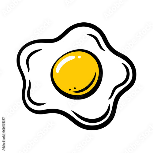 Fried Egg hand drawing icon for web and graphic design