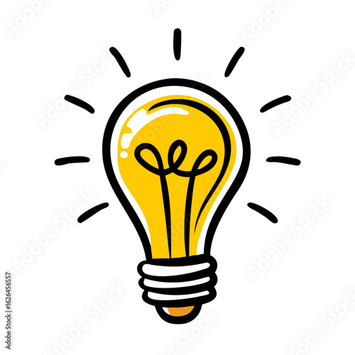 Idea Bulb hand drawing icon for web and graphic design