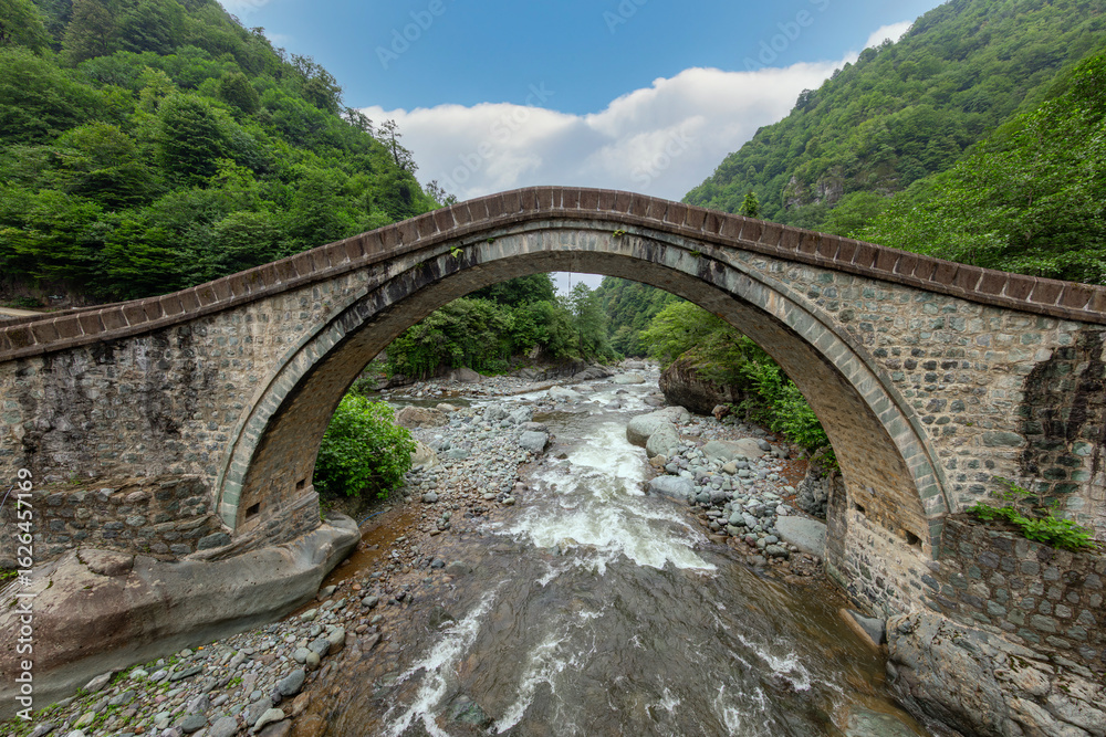 Historical bridges and rivers firtina rivers and cifte bridge Turkey. Old and historic bridges green nature, on river Artvin turkey. ''Cifte Kopru''double bridge area. Historical bridges and rivers firtina rivers and cifte bridge Turkey. Old and historic bridges green nature, on river Artvin turkey. ''Cifte Kopru''double bridge area.