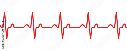 red heartbeat icon vector on white background. healthy, hospital, cardiology, pulse, cardiogram, medicals, health, heartbeat, cardiogram, symbol.