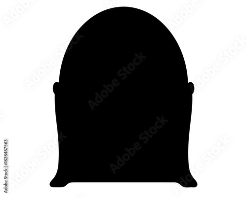 Silhouette of an antique art deco waterfall vanity dresser, dark shape