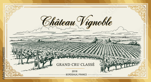 Chateau Vignoble Grand Cru Classe Estate Vineyard Landscape