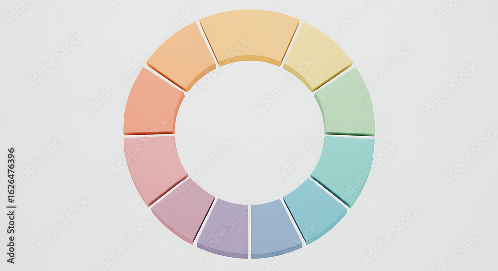Obraz premium Color wheel in pastel shades on a neutral background 