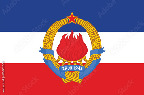 Yugoslavian flag. Yugoslavian heritage.Yugoslavian national pride. Vector illustration
