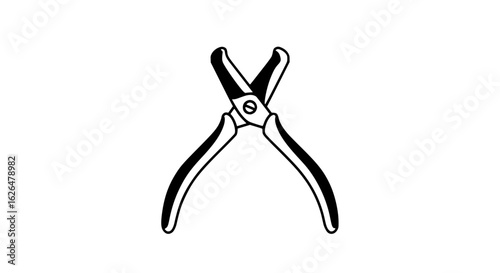 Nail clippers minimalist black and white icon