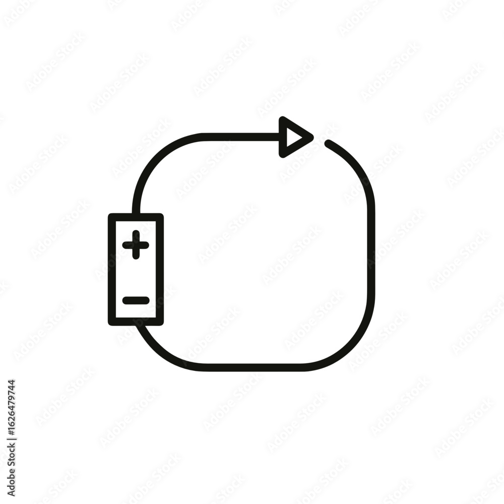 Obraz premium Electric current flow in conductors diagram in minimalist style 