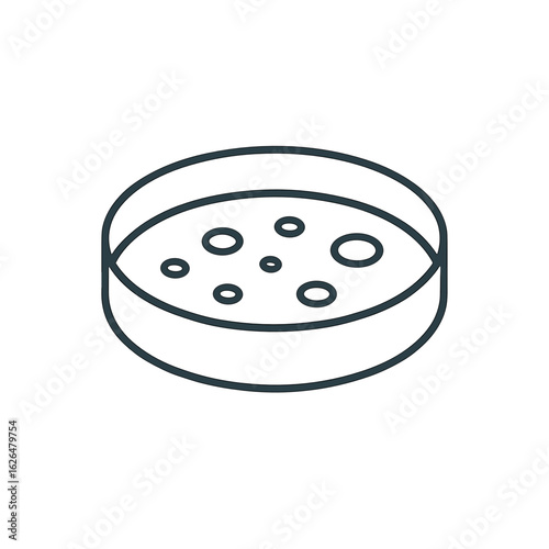 Petri dish with circular culture sample in minimalistic style  