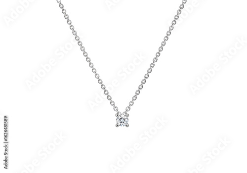 Delicate diamond pendant necklace with a chain.