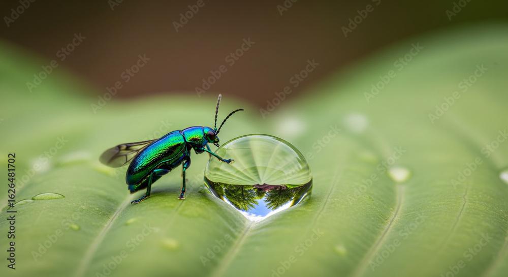 Naklejka premium A Universe in a Drop: Macro Nature