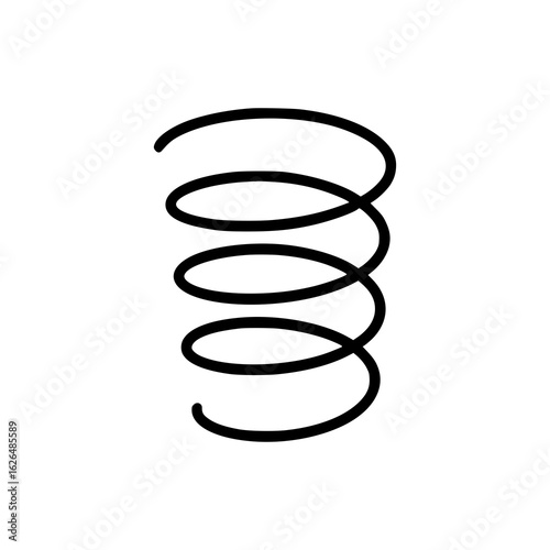 Metal Spring Icon Linear Style Coil Vector with Editable Stroke