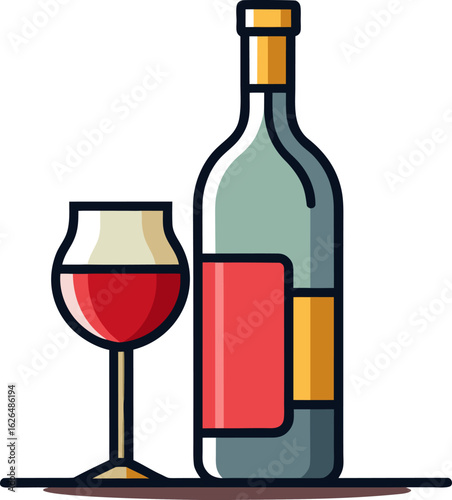 wine bottle and glass
