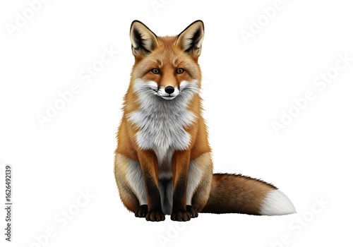 Wallpaper Mural Detailed illustration of a seated red fox. Torontodigital.ca