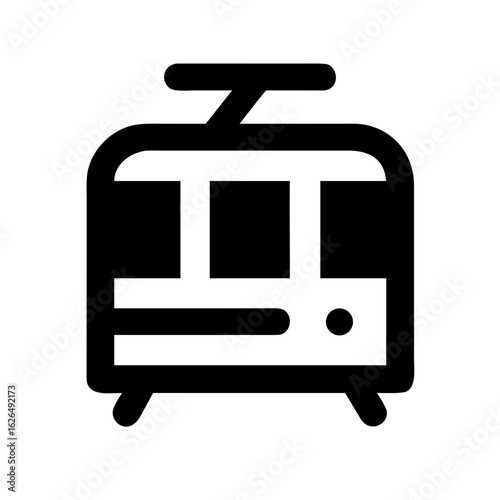 Tram Public Transport and Transit Line Icons Set 2