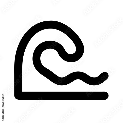 Wave Ocean and Water Line Icons Set
