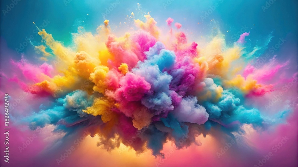 Fototapeta premium Vibrant Hues Exploding in a Symphony of Color An Abstract Masterpiece of Powdered Pigment Clouds