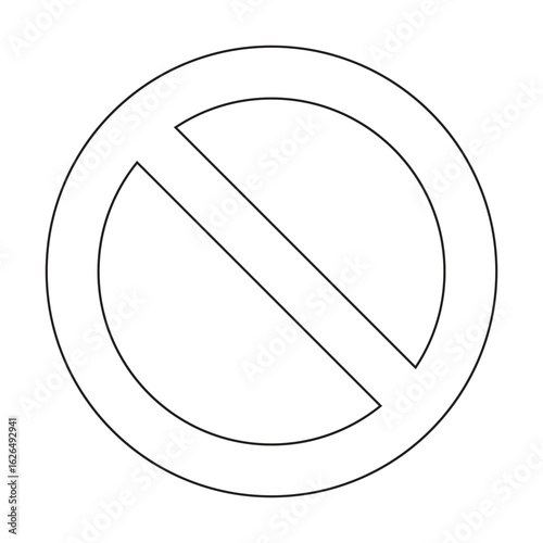 Simple black and white prohibition symbol indicating no entry or forbidden action