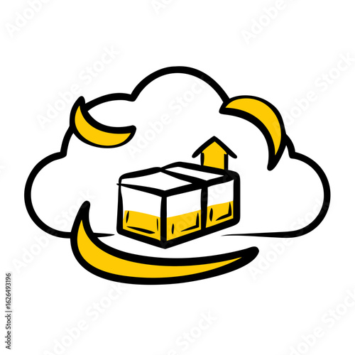 Storage Platform hand drawing icon for web and graphic design