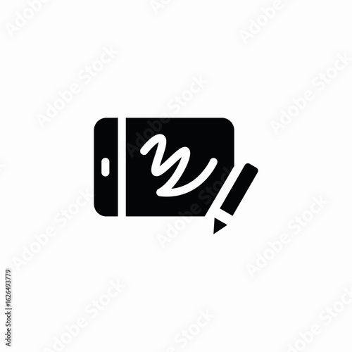 tablet drawing icon sign vector