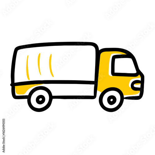 Truck hand drawing icon for web and graphic design