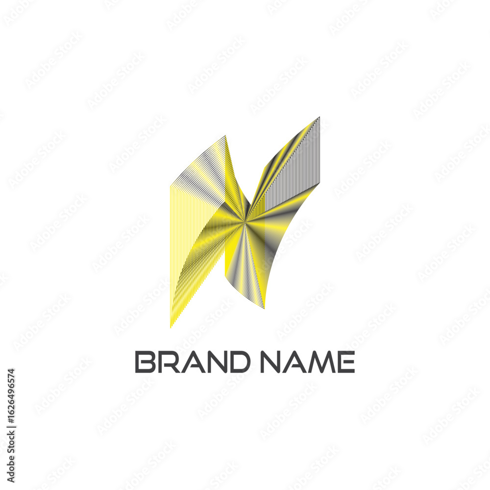 Fototapeta premium Corporate vector logo with an abstract flower symbol, a creative business identity concept design
