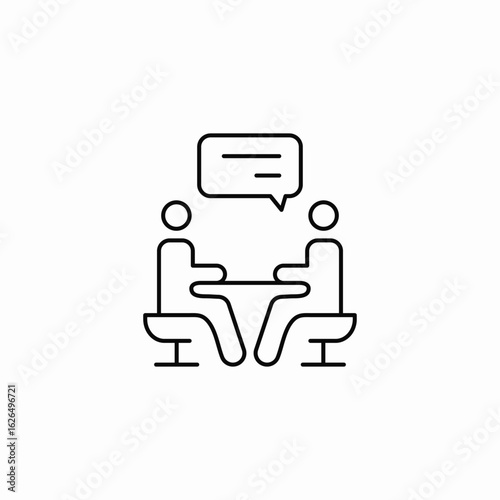 conversation table icon sign vector