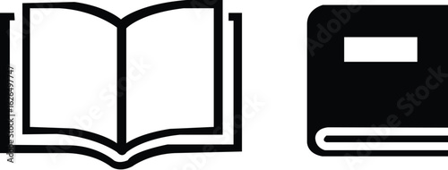 book icon set opend book  library education ,novel ,paper ,scripture simple linear and flat style -stock vector