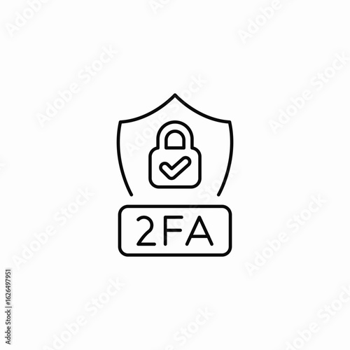 secure 2fa icon sign vector