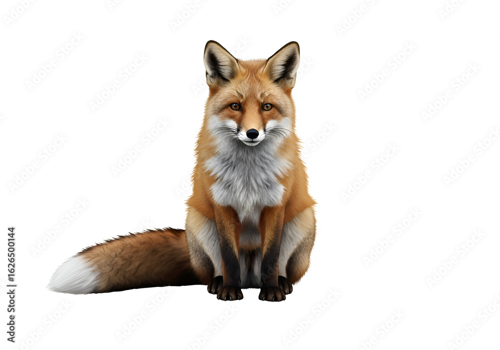 Fototapeta premium Detailed illustration of a red fox.