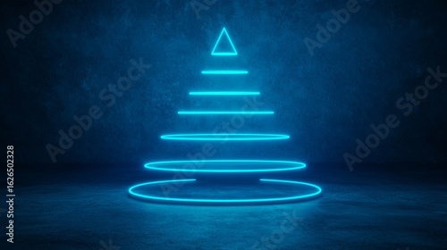 Wallpaper Mural Neon Christmas tree design on a dark textured background. Torontodigital.ca