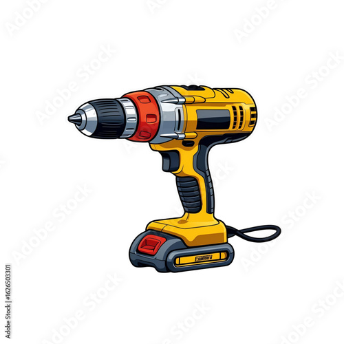 cordless drill isolated on white background